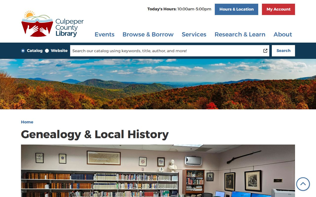 Culpeper city directory research at the Julie Bushong Local History Room
