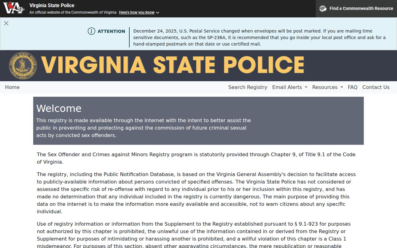 Culpeper residents directory public safety registry geographic search