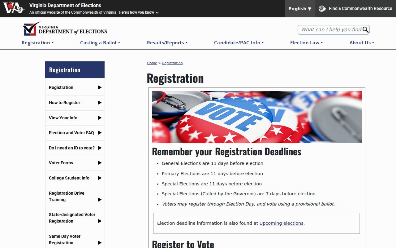 Culpeper residents directory Virginia voter lookup entry page